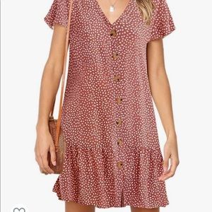 Mauve button down short sleeve dress